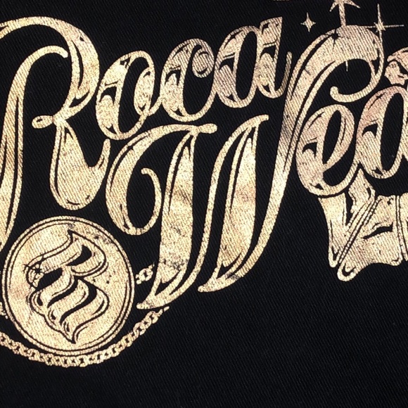 ROCAWEAR Y2K VINTAGE black denim suit Pantsuit  Denim Set Jacket L  / Jeans 7 - Picture 8 of 17